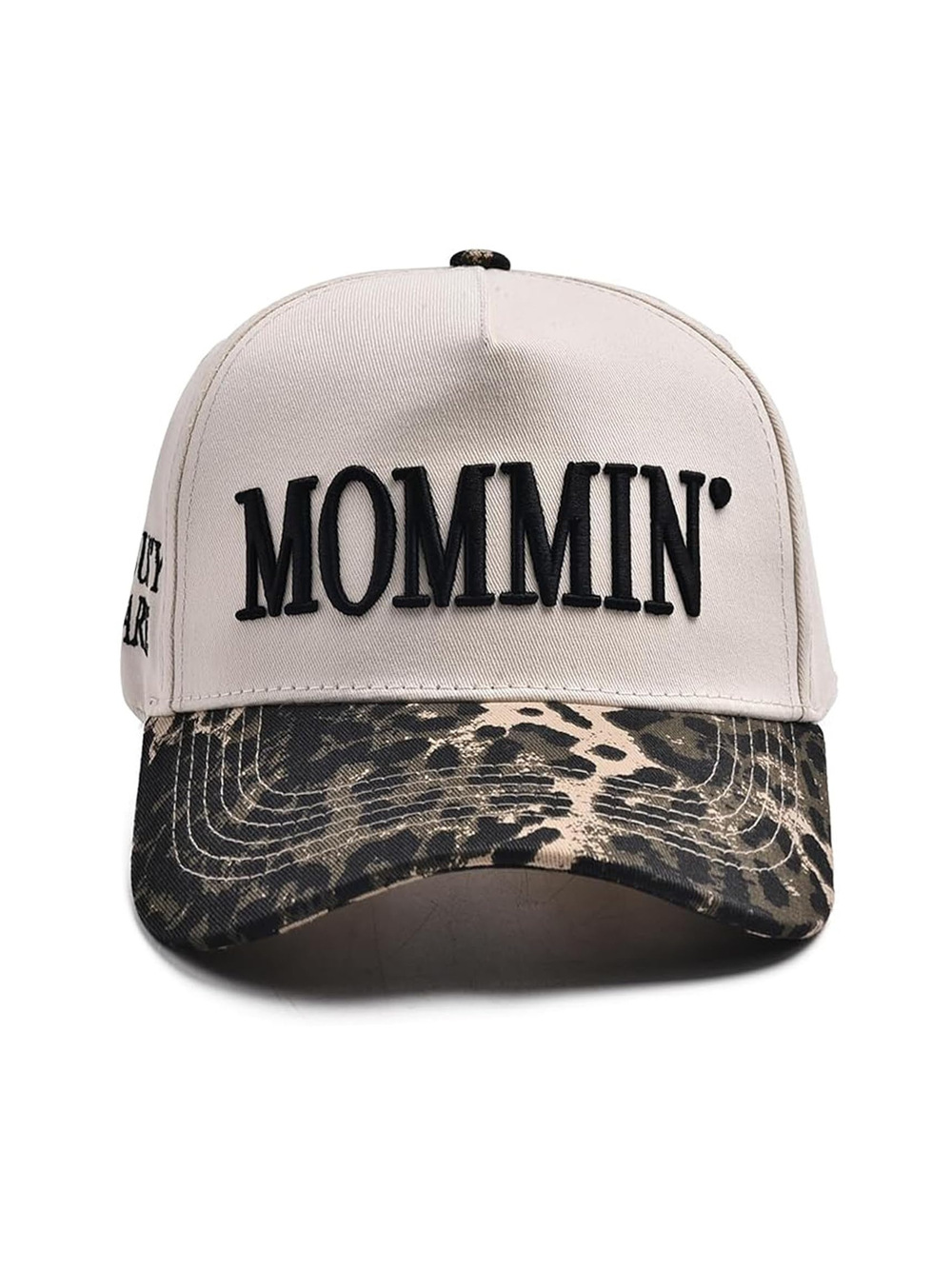Mommin Trucker Hat,Vintage Two-Tone Women's Baseball | Leopard Bold | Size OS